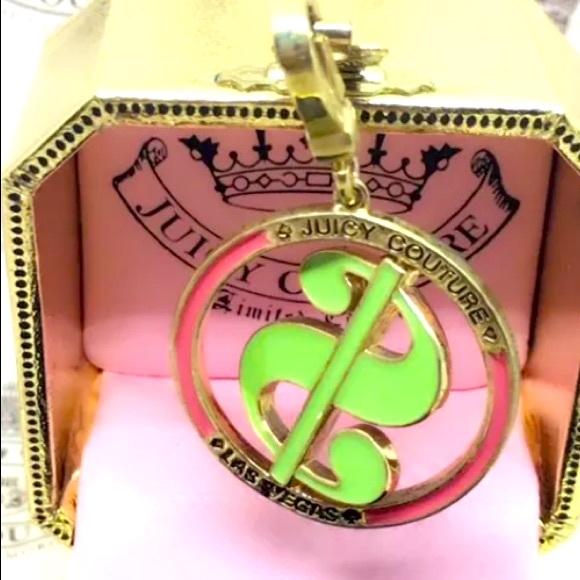 JUICY COUTURE PAVE DOLLAR SIGN LAS VEGAS SPINNER CHARM - Picture 3 of 5